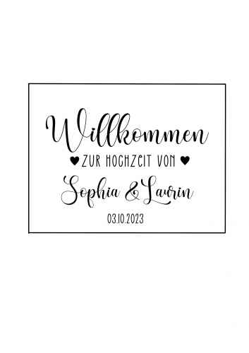 Willkommensschild Hochzeit